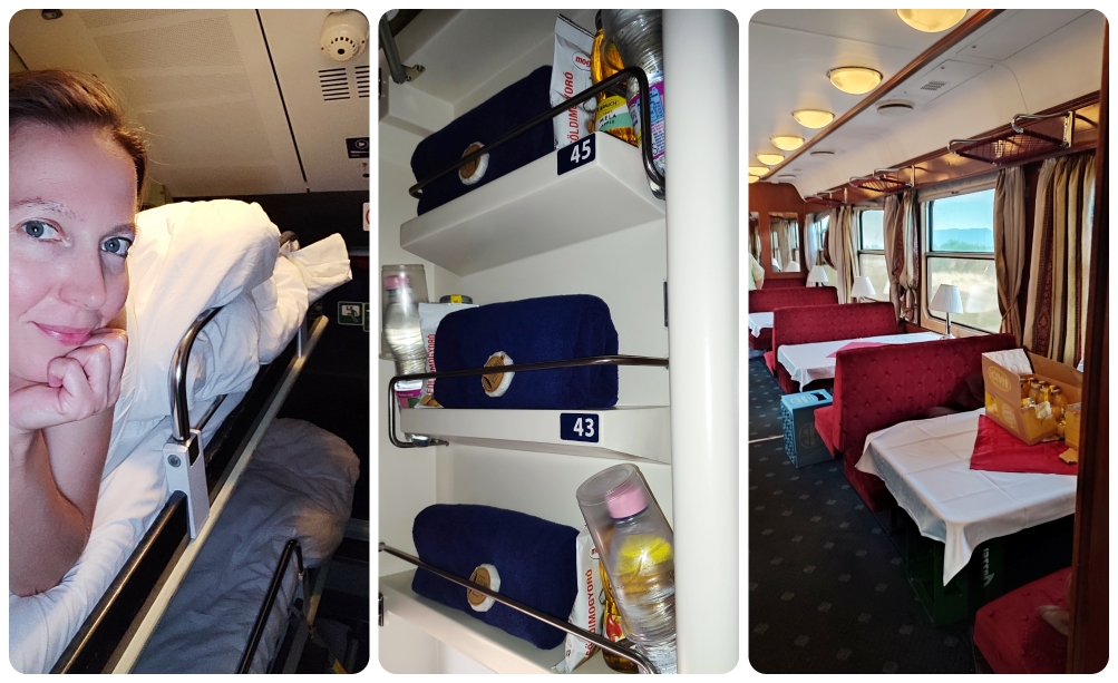 Inside of a sleeping coach of a train